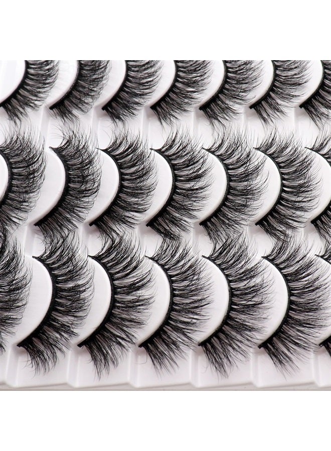 Losha Lashes 18mm Fluffy Natural Look Eyelashes Light Volume 14 Pairs Pack for Makeup (M809) - Image 5