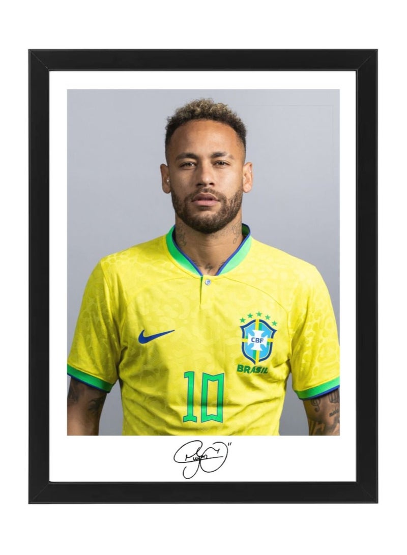 Boomah Accessories Neymar Brazil FIFA World Cup Autographed Poster with Frame 30x40cm 