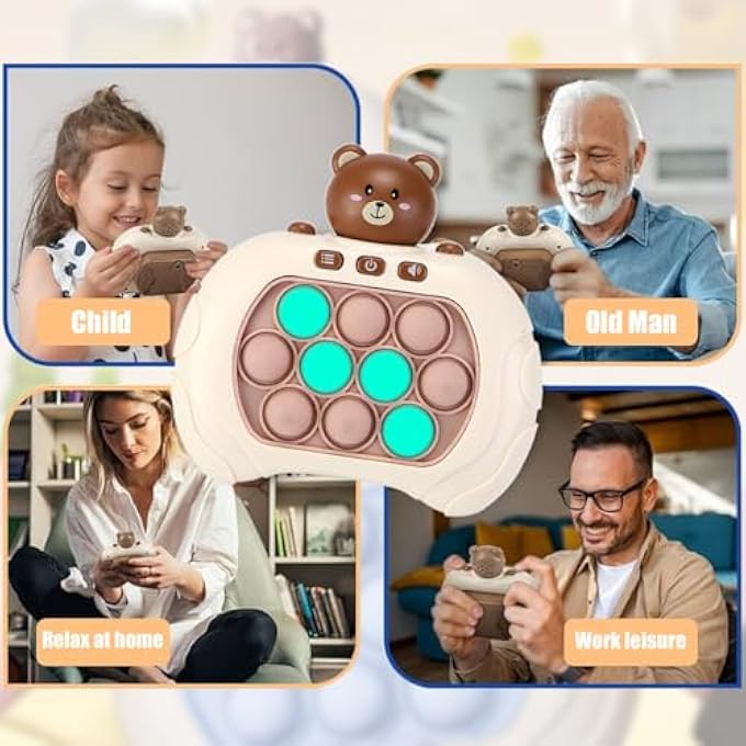 QUICK PUSH BUBBLE GAME FOR KIDS & ADULTS, MINI-HANDHELD FAST SPEED POP FIDGET TOY FOR STRESS RELIEF - BOYS, GIRLS, TEENS (BEAR) - Image 4