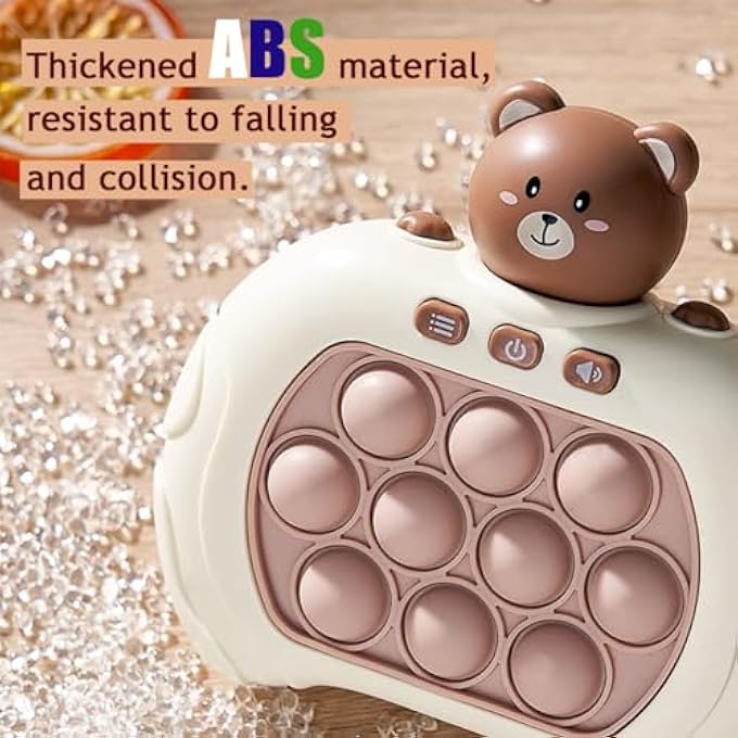 QUICK PUSH BUBBLE GAME FOR KIDS & ADULTS, MINI-HANDHELD FAST SPEED POP FIDGET TOY FOR STRESS RELIEF - BOYS, GIRLS, TEENS (BEAR) - Image 2