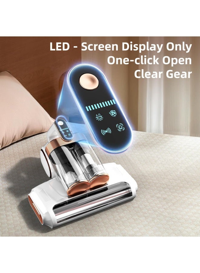 مكنسة فراش لاسلكية، مكنسة سرير 15 كيلو باسكال بضوء UV-C 253.7 نانومتر، فلتر HEPA وموجات فوق صوتية، مكانس يدوية متعددة الاستخدامات للسرير، الأريكة، الكنبة، سرير الطفل - Image 5