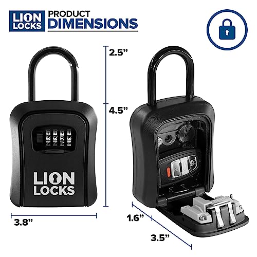 Lion Locks Key Lock Box for Keys with Code (12 Pack) 4 Digit Combination Lockbox for Keys Outdoor, Portable, Waterproof, Realtor Lock Box, Black - Image 4