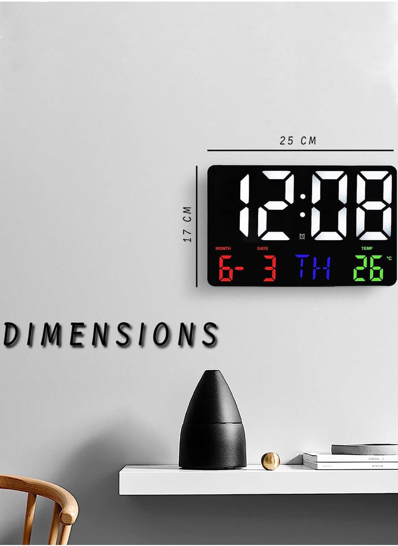 Generic - Wall Clock Large Display 11.4 Inch Large LED with Remote Control for Living Room Décor Automatic Brightness Dimmer Big Clock with Date Week Temperature - Image 1