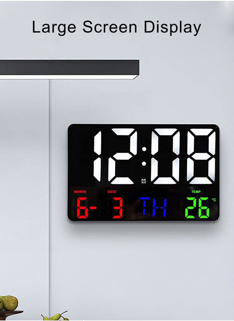 Generic - Wall Clock Large Display 11.4 Inch Large LED with Remote Control for Living Room Décor Automatic Brightness Dimmer Big Clock with Date Week Temperature - Image 1