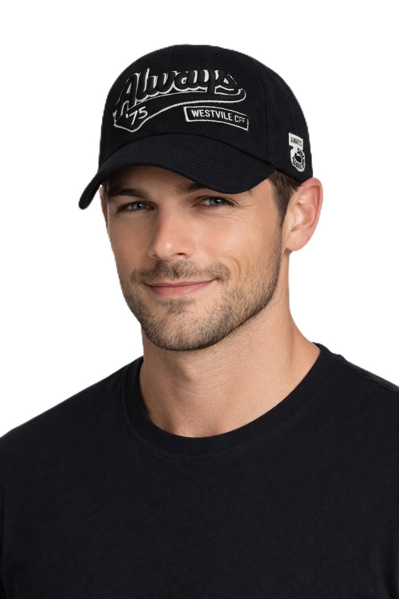 BRANDONN Casual Cotton Cap for Men & Women, Breathable Sun Hat (Black, Pack of 1) - Image 5