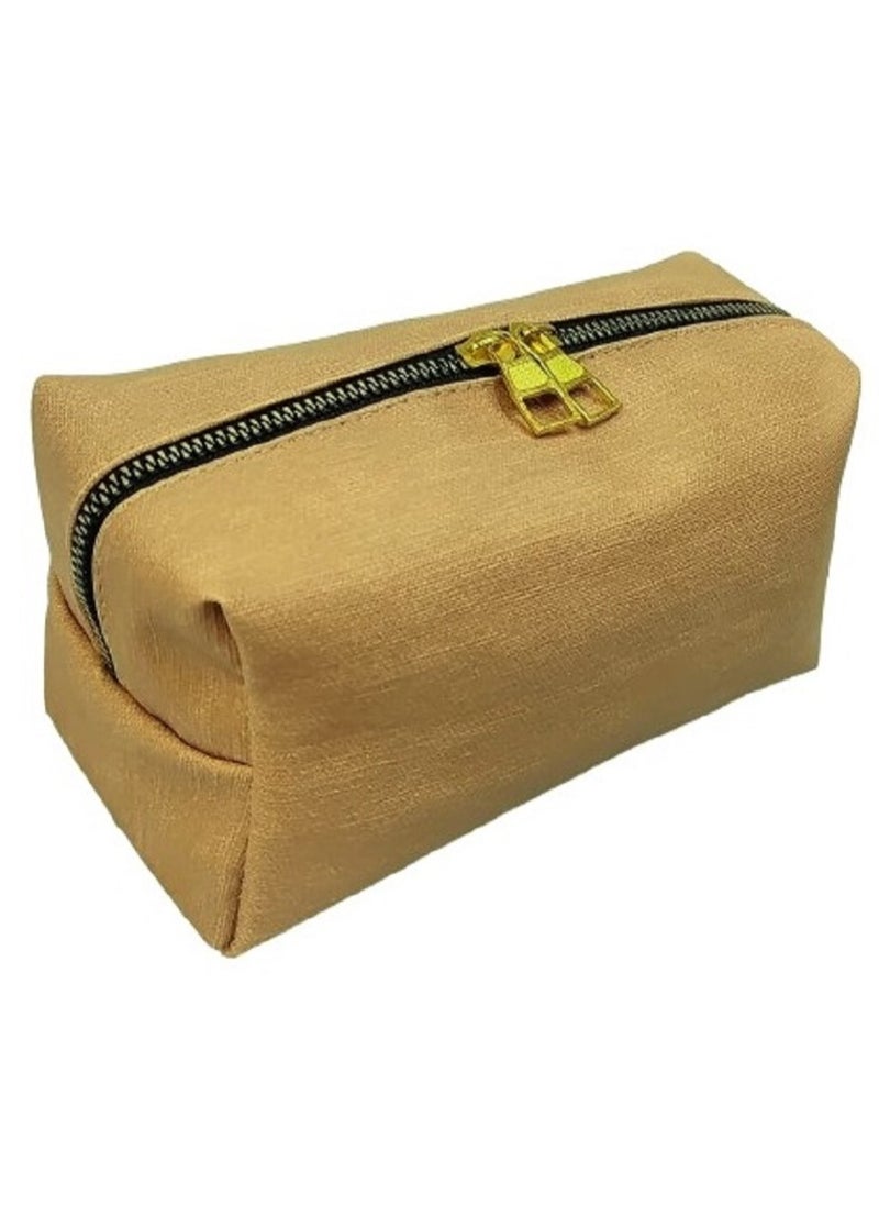Brand Stores Makeup Water Proof PU Leather Organizing Clutch Bag - Beige  - Image 2