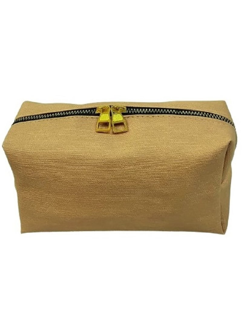 Brand Stores Makeup Water Proof PU Leather Organizing Clutch Bag - Beige  - Image 1