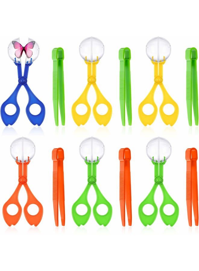Mudder 12 Pieces Fine Motor Skill Toys Includes 6 Handy Scoopers 6 Jumbo Tweezers Bug Insects Tweezer Backyard Explorer Outdoor Tool Sensory Learning Tool Skill Development Nature Exploration Observation - Image 1