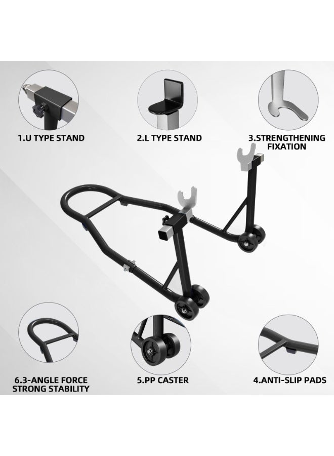 WALALLA Motorcycle Stand Lift,450kg Capacity Motorcycle Stands Front and Rear Combo,Universal Wheel Lift Stand with U+L Adjustable Swing Arm Spool for Most Honda,Yamaha,Ducati,Kawasaki,Suzuki,BMW - Image 3