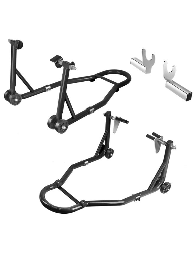 WALALLA Motorcycle Stand Lift,450kg Capacity Motorcycle Stands Front and Rear Combo,Universal Wheel Lift Stand with U+L Adjustable Swing Arm Spool for Most Honda,Yamaha,Ducati,Kawasaki,Suzuki,BMW - Image 1