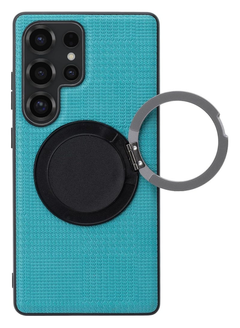 general Case Compatible with Samsung Galaxy S25 Ultra 2025 Built in 360° Rotatable Ring Stand  Lanyard Precision Hole Lens Protection Frosted Protective Cover Blue - Image 5