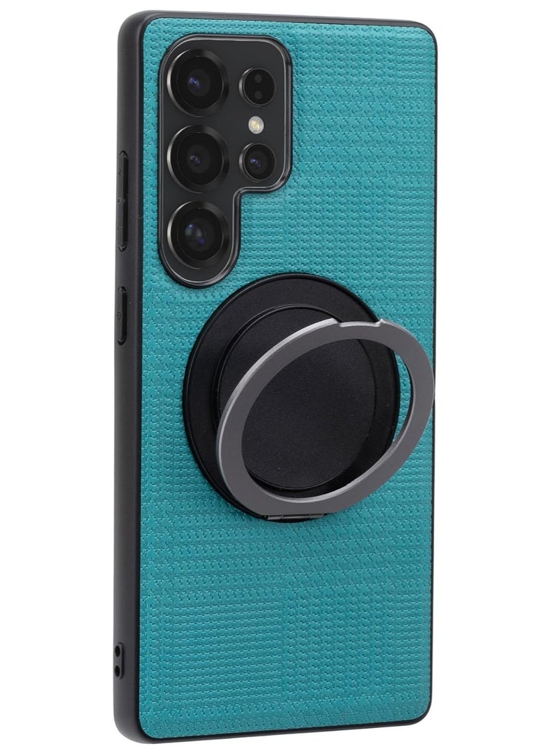 general Case Compatible with Samsung Galaxy S25 Ultra 2025 Built in 360° Rotatable Ring Stand  Lanyard Precision Hole Lens Protection Frosted Protective Cover Blue - Image 3