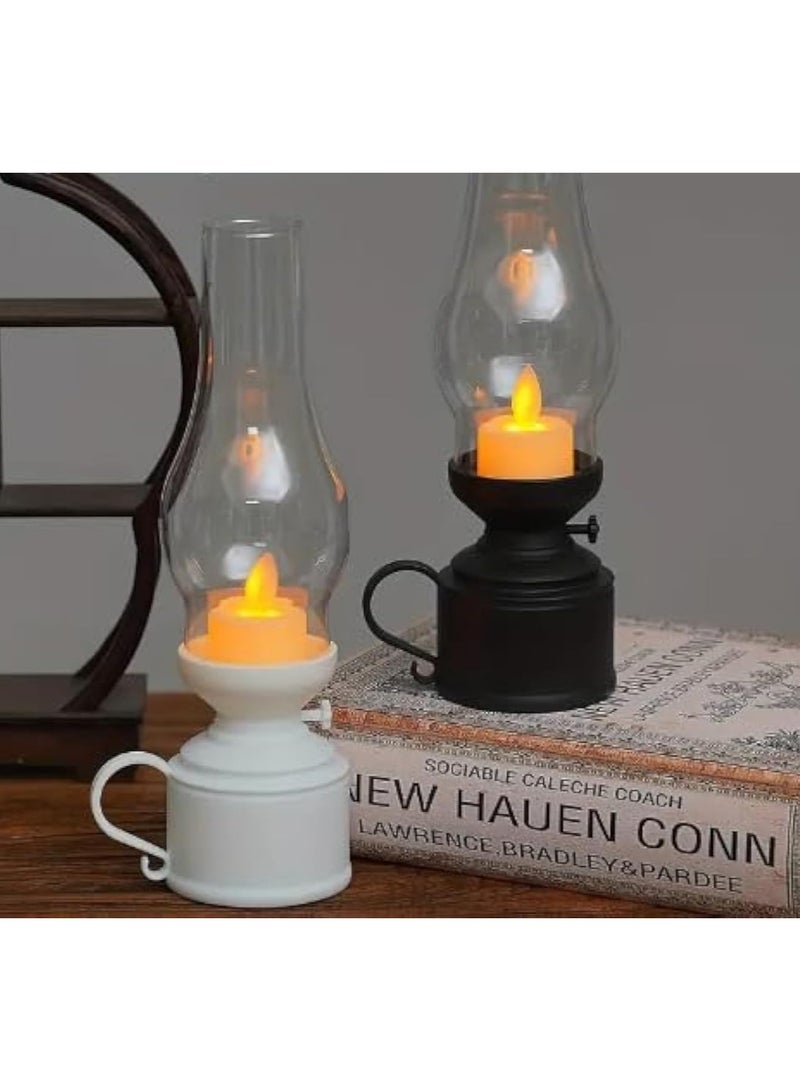 Warm Light Lamp Christmas Lantern Bedroom Vintage Design Ramadan Candle LED Simulation Cute Stone Yellow 2pcs - Image 1
