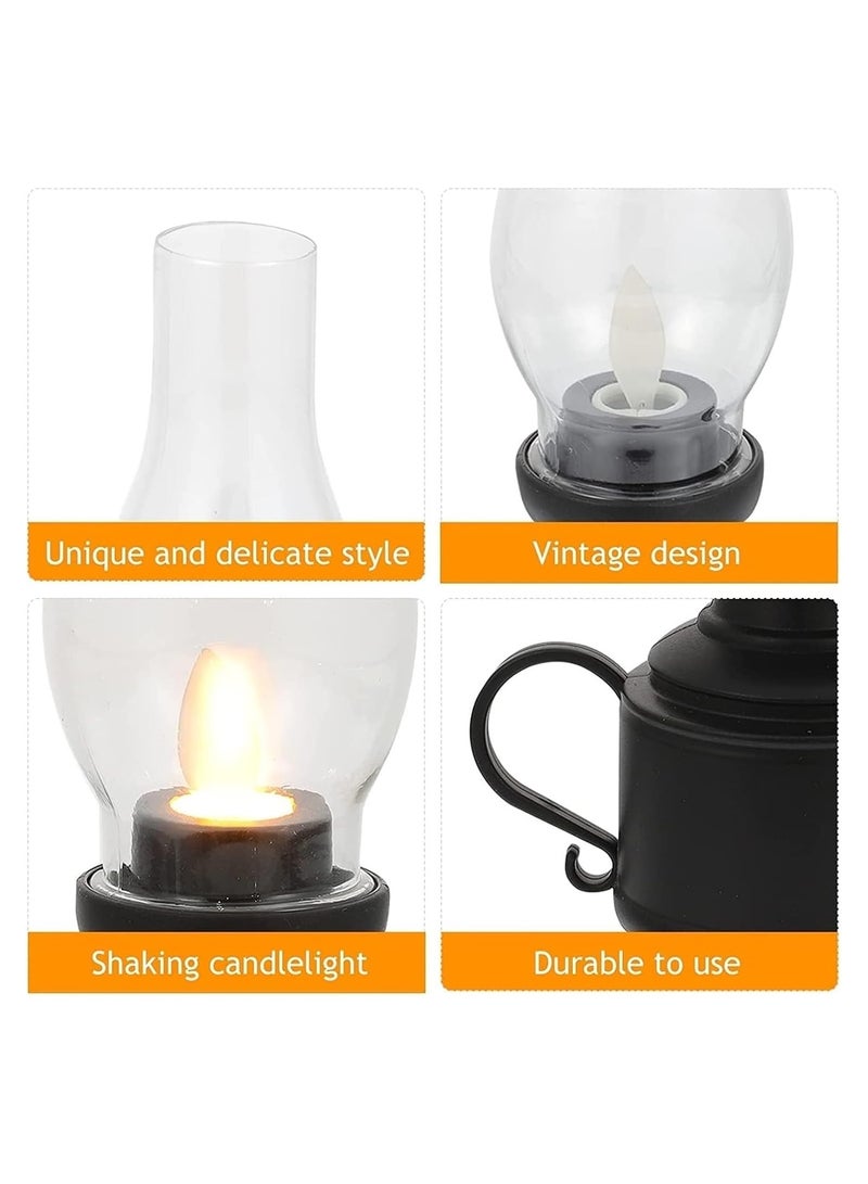 Warm Light Lamp Christmas Lantern Bedroom Vintage Design Ramadan Candle LED Simulation Cute Stone Yellow 2pcs - Image 2