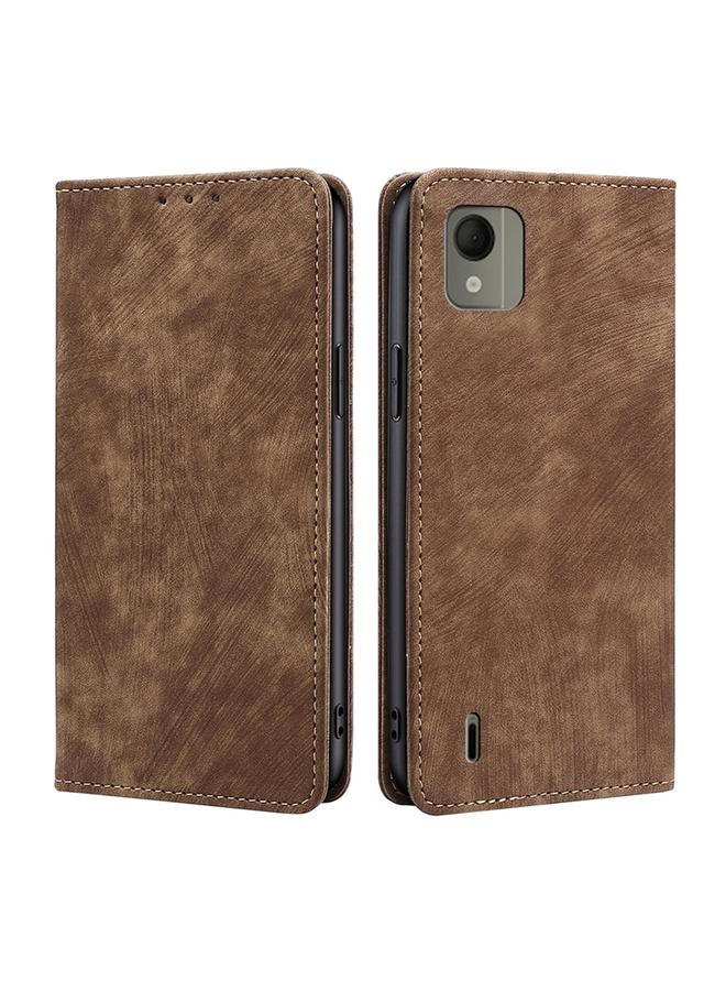 اس-توب جراب هاتف Nokia C110 4G RFID مضاد للسرقة مصنوع من الجلد المغناطيسي - Image 1