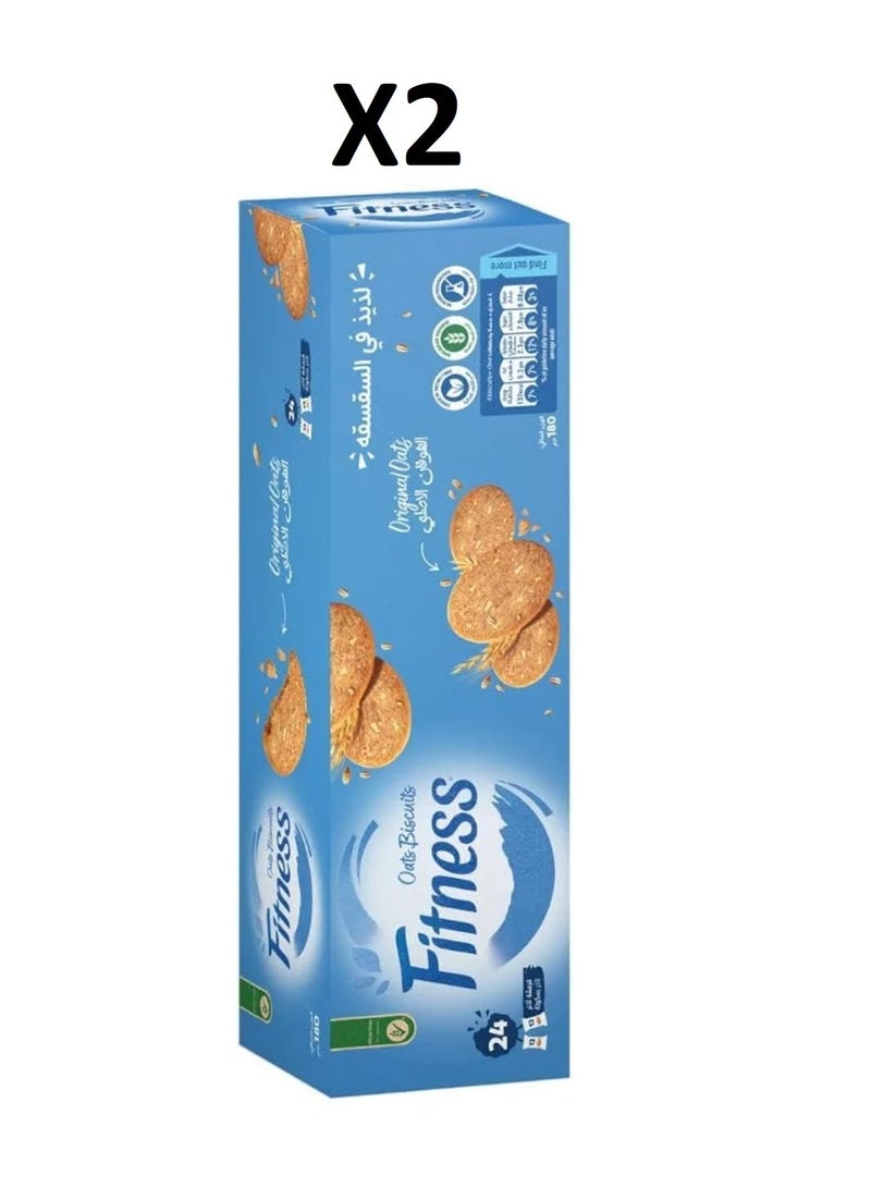 Nestlé Fitness Original Oats Biscuits, Pack of 2, 240g Each (Total 48 Pieces)