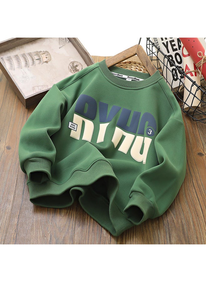 WINTER Kids' Clothing Boys' Fleece Hoodie New Autumn Style Children's Outerwear Thick Cotton Top Trendy - Image 1
