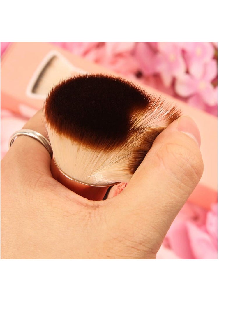 DUcare DUcare Foundation Brush for Liquid Makeup, Self Tanner Brush Flat Top Kabuki Professional Makeup Brushes Blending Mineral Powder Buffing Stippling Makeup Tools, Pink - Image 5