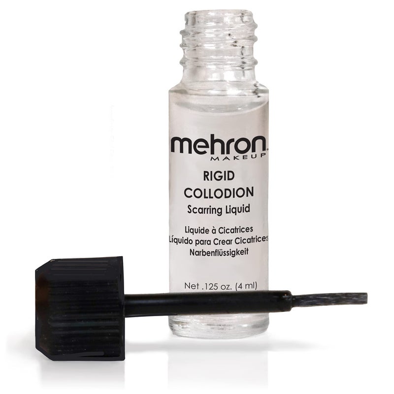 Mehron Makeup Rigid Collodion with Brush | Scarring Liquid | Liquid Scar Makeup | SFX Scar for Film .125 oz (4ml) - Image 1