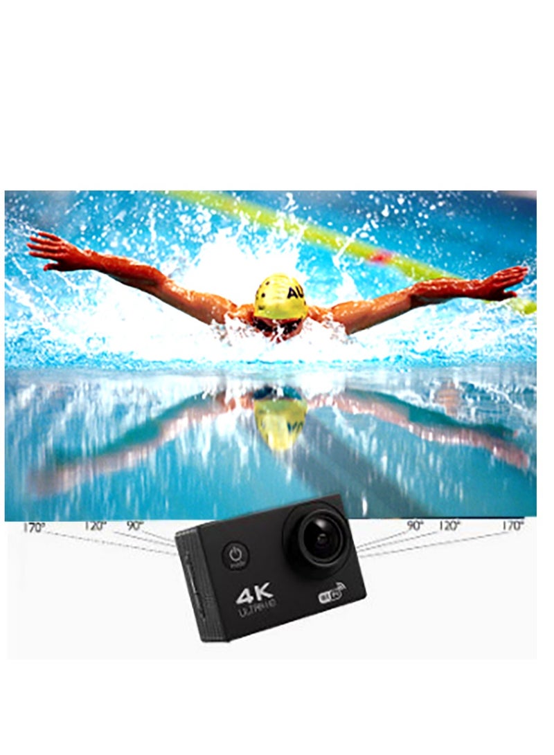 4k Ultra HD LTPS 2.0" LCD Sports Camera + Remote Control + Wifi 12MP (Black) - Image 5