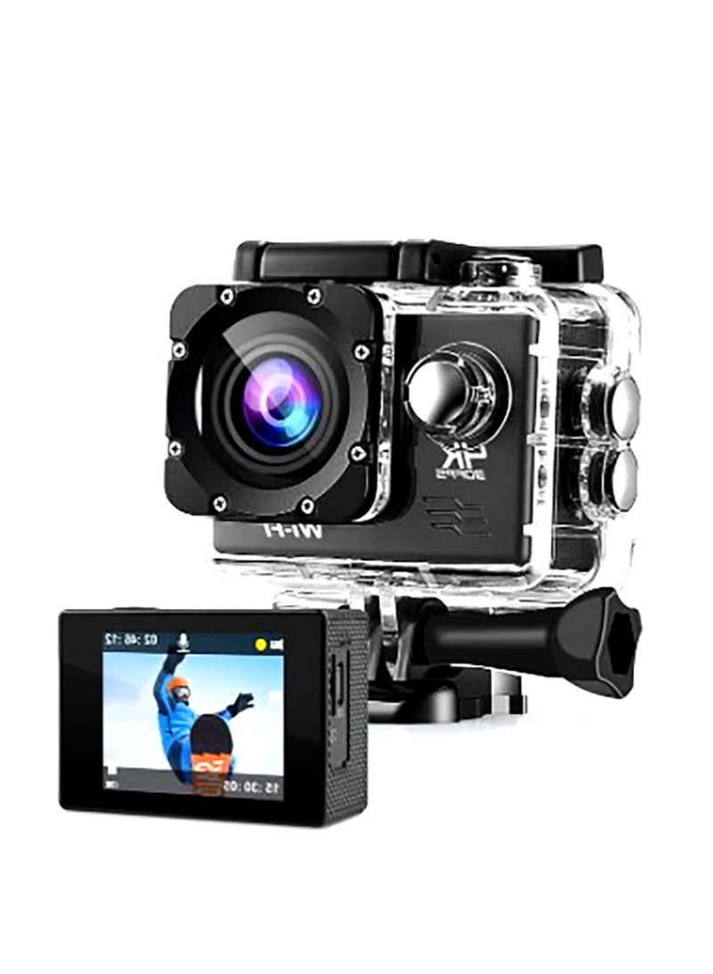4k Ultra HD LTPS 2.0" LCD Sports Camera + Remote Control + Wifi 12MP (Black) - Image 1
