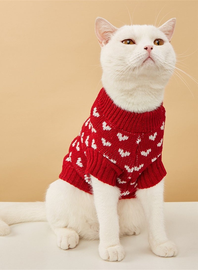 Loquat Squality Pet Clothing Love Sweater Red - Image 1