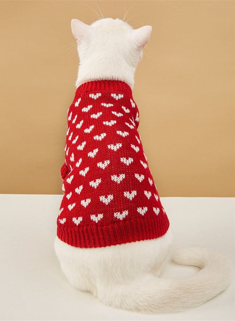 Loquat Squality Pet Clothing Love Sweater Red - Image 2