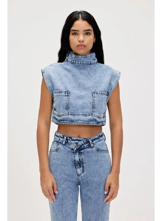 Bad Bear Veronica Blue Women's Denim Crop.