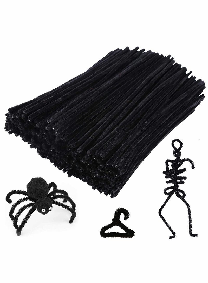 Excefore Pipe cleaners art, Pipe Cleaners Kit, Including Pipe Cleaners Self Adhesive Wiggly Eyes for DIY Art Creative Crafts Decorations (200 Pieces, Black) - Image 1