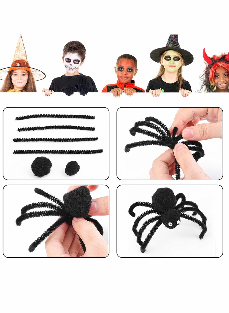Excefore Pipe cleaners art, Pipe Cleaners Kit, Including Pipe Cleaners Self Adhesive Wiggly Eyes for DIY Art Creative Crafts Decorations (200 Pieces, Black) - Image 3