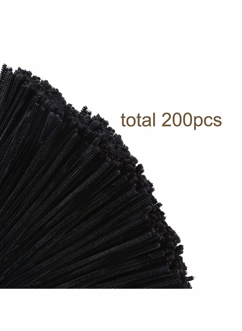 Excefore Pipe cleaners art, Pipe Cleaners Kit, Including Pipe Cleaners Self Adhesive Wiggly Eyes for DIY Art Creative Crafts Decorations (200 Pieces, Black) - Image 5