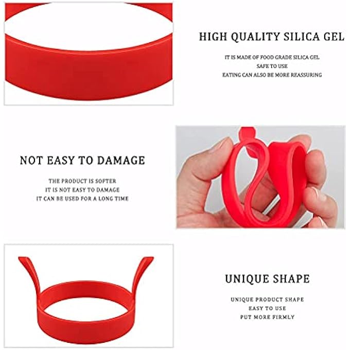 غنافوتو 4 قطع حلقات بيض سيليكون حلقة بيض دائرية بقالب حلقة بيض غير لاصقة حلقة بيض مقلي حلقات طهي البيض خواتم فطخ مقاومة للحرارة - Image 3
