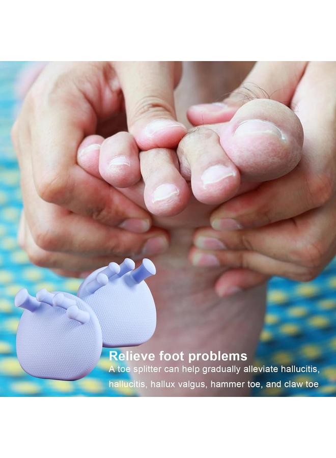 فواصل أصابع القدم المصنوعة من السيليكون للنساء - 2 فواصل أصابع القدم من الجل الناعم، مدرب قوس القدم طويل الأمد ومصحح إصبع القدم الحنفاء | فواصل العناية بالقدم العظمية، وسائد محاذاة أصابع القدم، ومفرقات أصابع القدم للرجال والنساء - Image 3