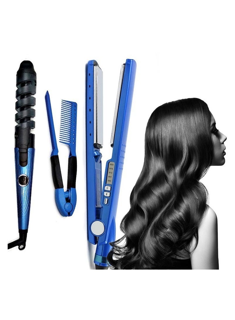general 3-Piece Spiral Hair Curler Comb Set with Automatic Curling Rod and Straightening Iron for Bangs Curling - Image 3