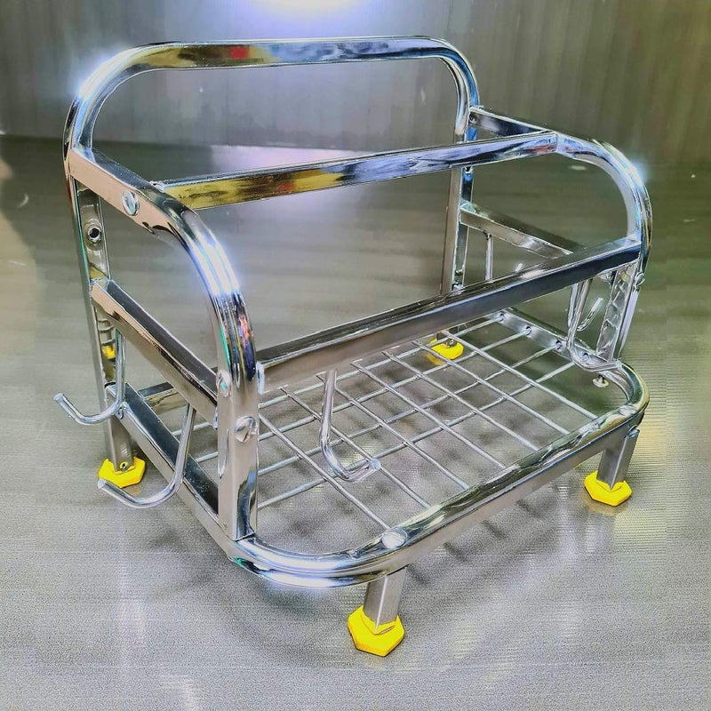 Palomino Palomino Chakla Belan Tawa Chimta Lighter Stand 5 in1 Holder Stainless Steel ChaklaBelan Kitchen Rack for Home ChaklaBelan Kitchen Rack Steel  - Image 1