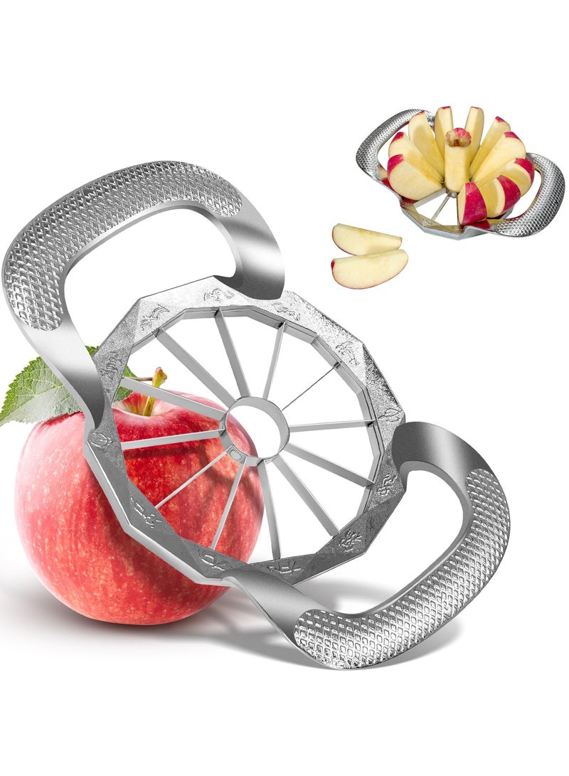 Apple Slicer, Apple Slicer and Corer, All-metal Construction Apple Cutter with 12 Stainless Steel Blades, Large Apple Corer Slicer for Up to 4 IN Apples with Comfortable Wider Non-slip Handle  - Image 1