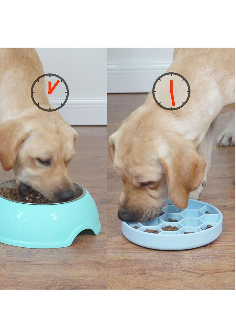 Slow Feeder Dog Bowl, Fun Feeder No Chocking Slow Feeder, Bloat Stop Dog Food Water Bowl for Dog Pet, Lick Pad Anti Gulping Healthy Eating Non Slip Dog Slow Feeding Pet Bowl Slow Eating