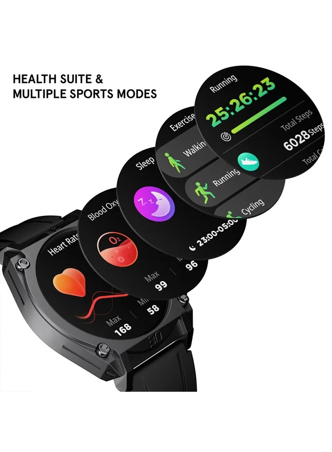 POLICE My Avatar Ion Plated Gun Alloy Case Black Silicone Strap Gents Smartwatch with Amoled Glass IP68 - 45mm