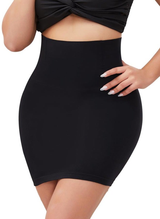 JOYSHAPER Shapewear Dress Slip for Under Dresses Half Slip Tummy Control High Waist Seamless Slip Skirt Body Shaper, #2 Black, S - Image 1