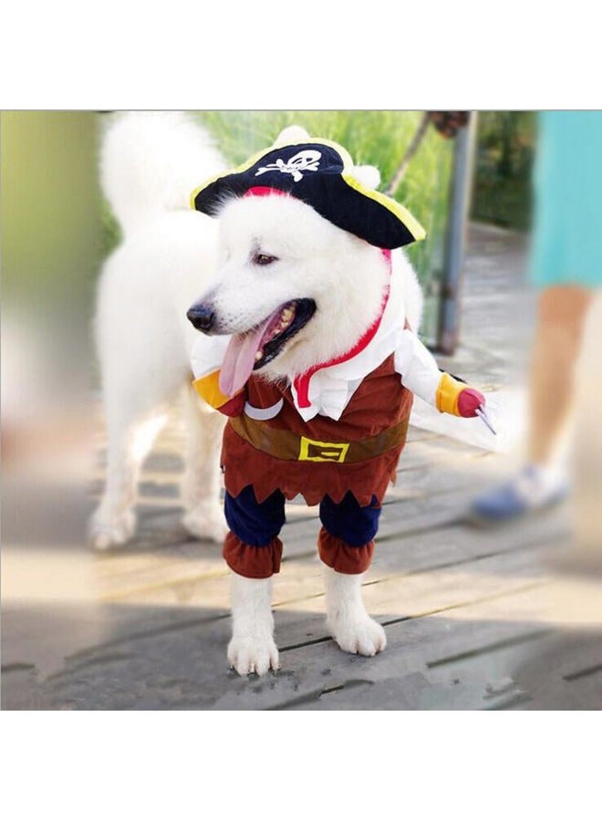 Mikayoo Pet Costume Fashion Pirates of the Caribbean Style Clothes Halloween Suit with a Hat Costume Apparel for Dog & Cat (L) - Image 5