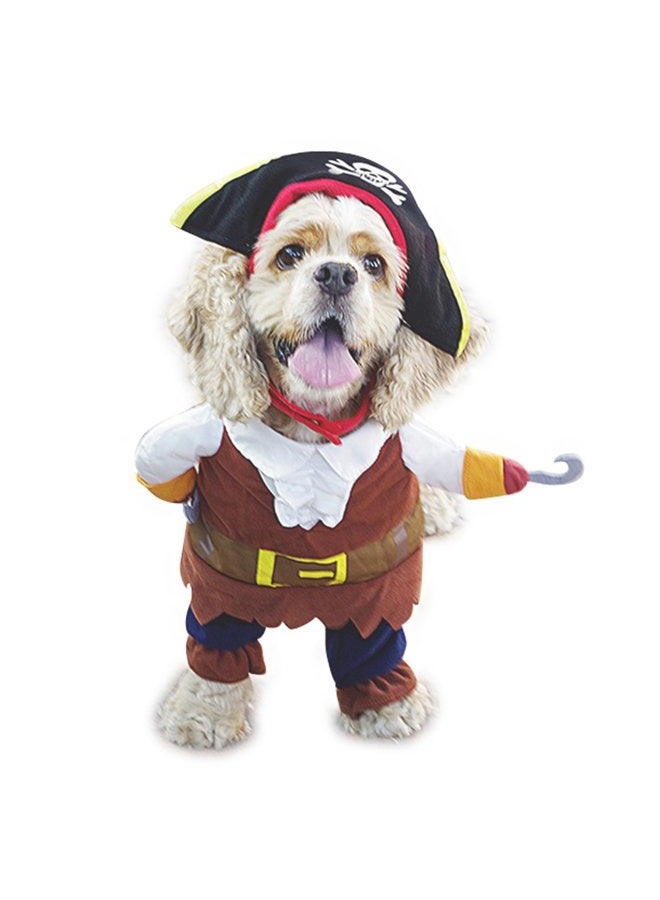 Mikayoo Pet Costume Fashion Pirates of the Caribbean Style Clothes Halloween Suit with a Hat Costume Apparel for Dog & Cat (L) - Image 1