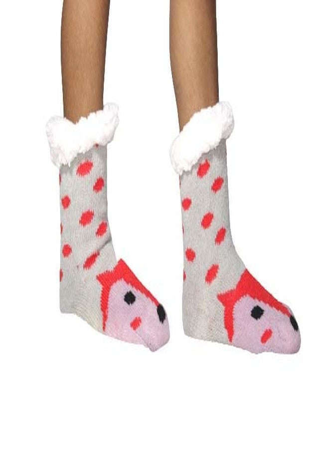 CHACKO Baby Boy Girl Winter Thick Fur Cozy Socks Toddler Anti-Slip Cuff Ankle Socks_Pack Of 01_Sck004(3-7 Years,Multicolour2) - Image 4