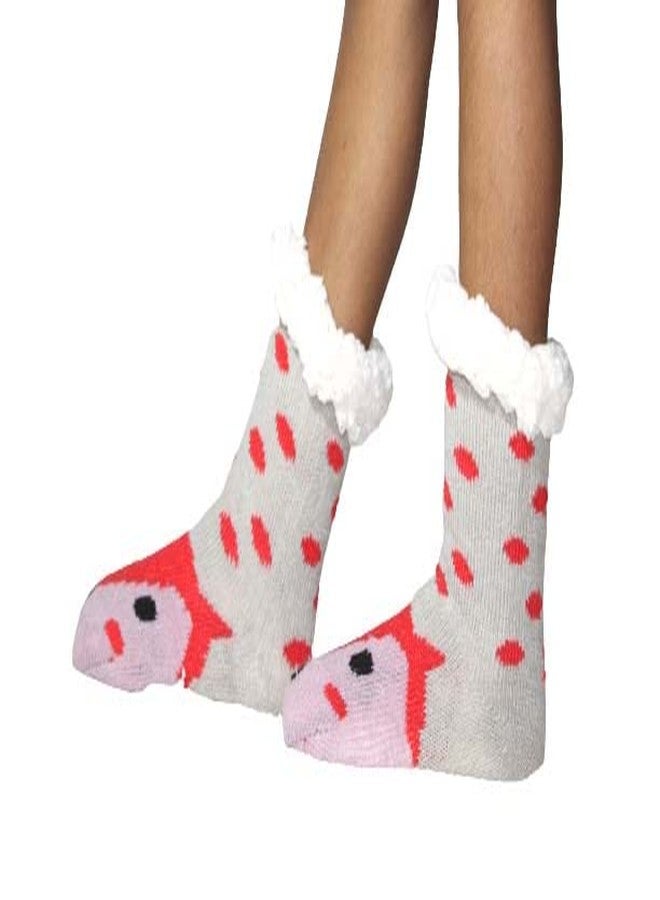 CHACKO Baby Boy Girl Winter Thick Fur Cozy Socks Toddler Anti-Slip Cuff Ankle Socks_Pack Of 01_Sck004(3-7 Years,Multicolour2) - Image 5