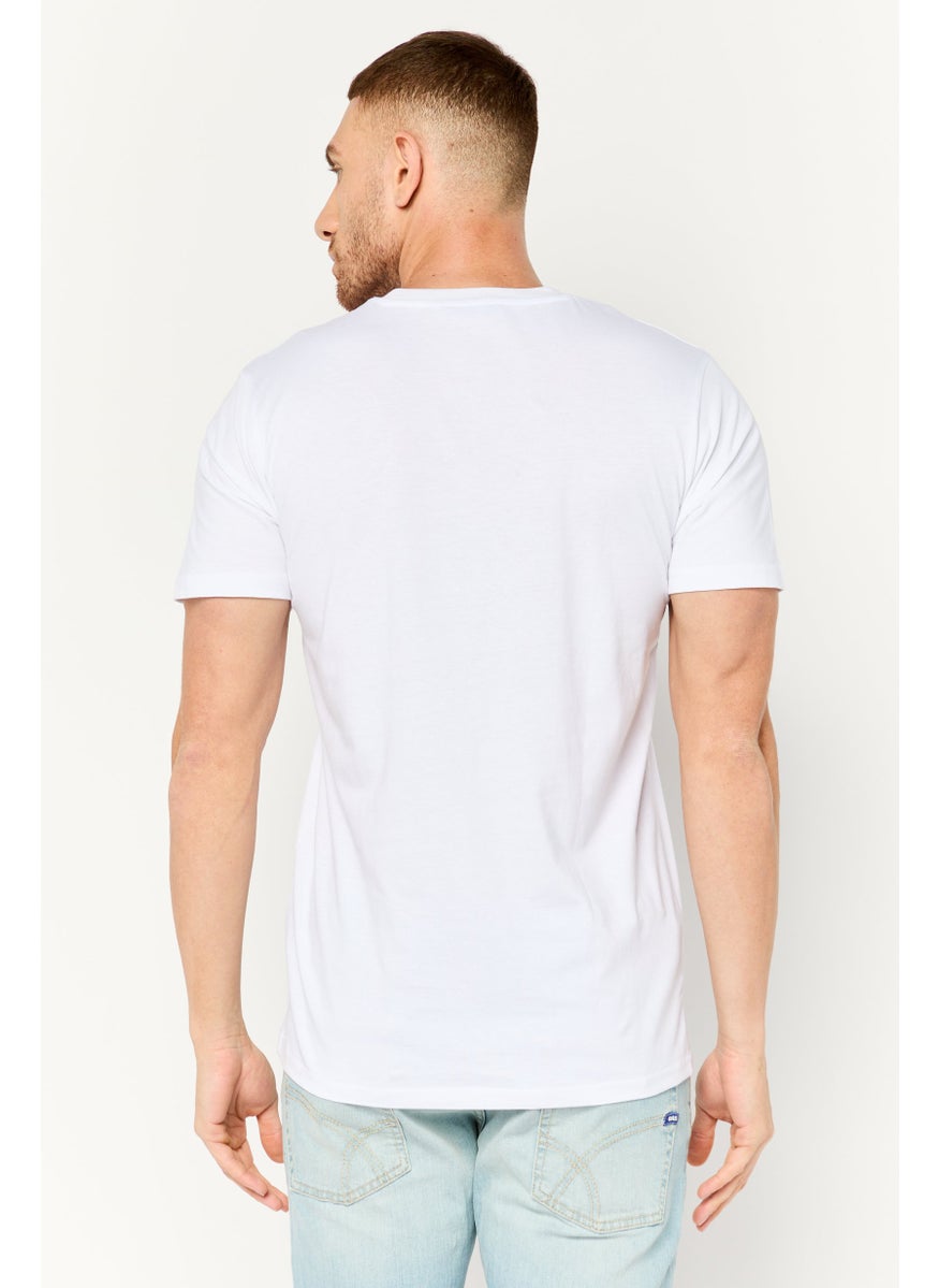 Cavalli Class Men Crew Neck Short Sleeve Graphic Print T-Shirt, White Combo  - Image 4