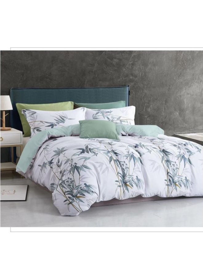 6-Pece King Size Duvet Cover Set Microfibre Super Soft Bed Sheet Includes 1xDuvet Cover 220x240 cm 1xFitted Sheet 200x200+30 cm 4xPillow cases 50x75 cm Multicolor
