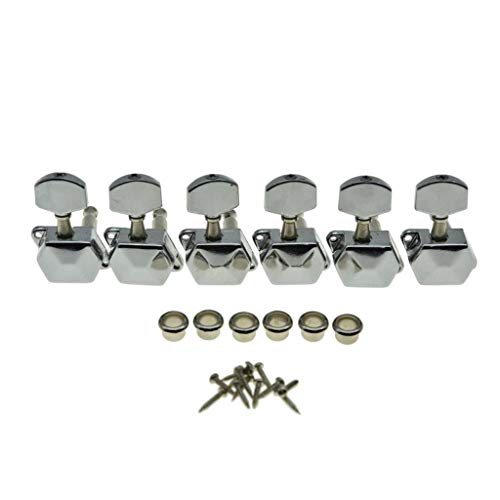 KAISH 6 Inline Semi-Closed Guitar Tuning Keys Pegs Guitar Tuners Machine Heads for Electric Guitars Chrome - Image 1
