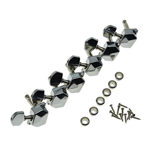KAISH 6 Inline Semi-Closed Guitar Tuning Keys Pegs Guitar Tuners Machine Heads for Electric Guitars Chrome - Image 3