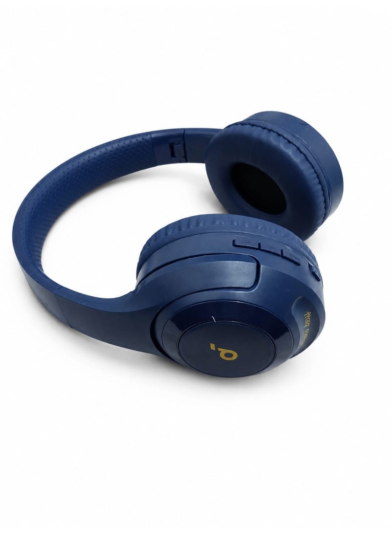 Q20i wireless Bluetooth headphones featuring powerful bass, a memory card slot, and control buttons. Bluetooth headphones, over-ear wireless headset. - Image 3
