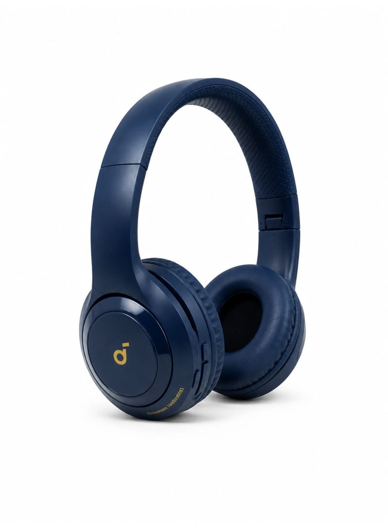 Q20i wireless Bluetooth headphones featuring powerful bass, a memory card slot, and control buttons. Bluetooth headphones, over-ear wireless headset. - Image 1