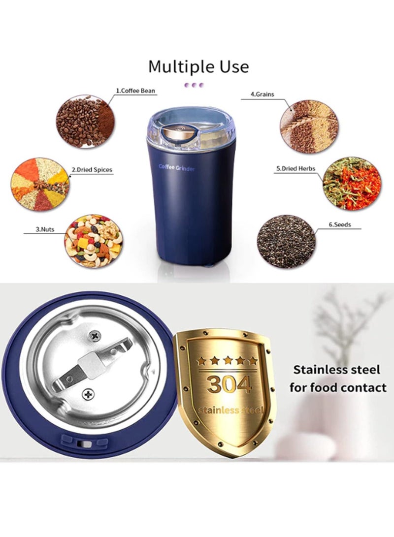 Electric Kitchen Grinder Mixer - Electric Coffee Grinders for Spices, Seeds, Herbs, and Coffee Beans, Spice Blender and Espresso Grinder, Wet and Dry Grinder Stainless Steel